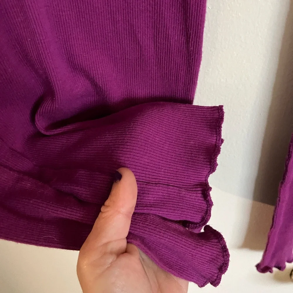 Free People Rich Purple Knit Top - Picture 3 of 3